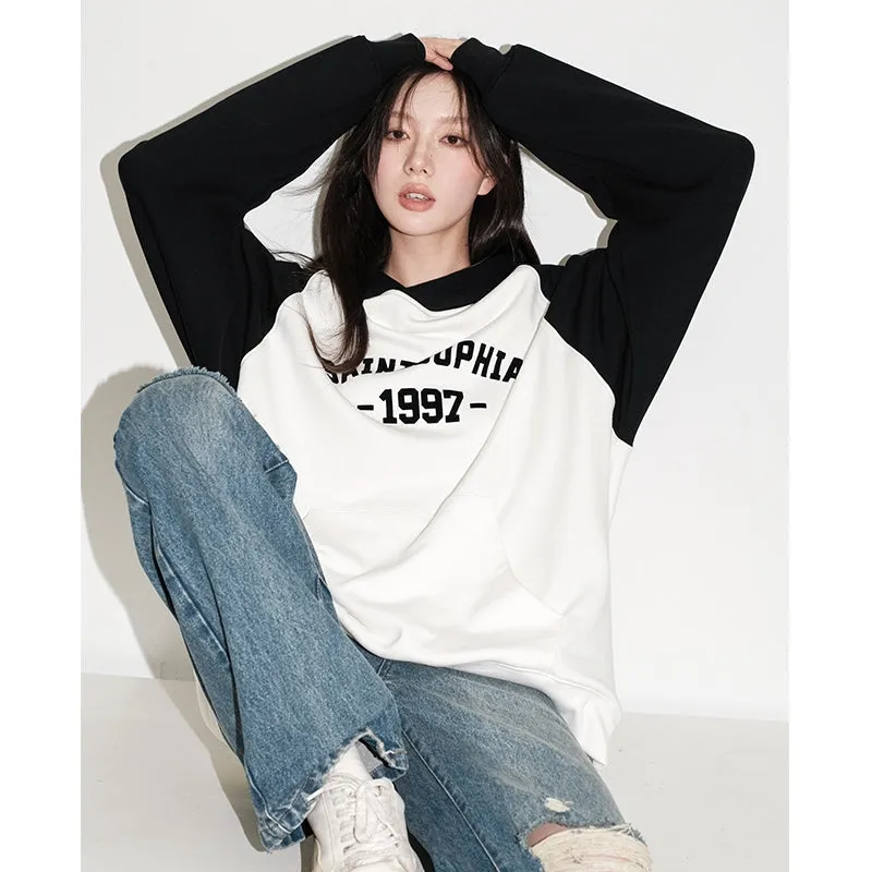 Concise-White 97 Logo Raglan Hoodie Black