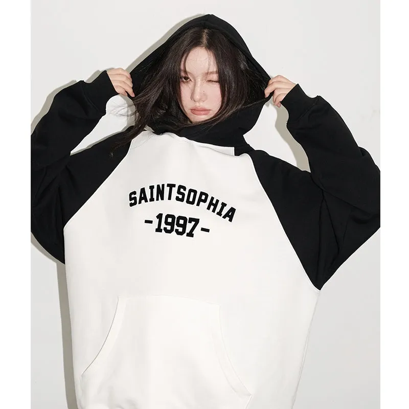 Concise-White 97 Logo Raglan Hoodie Black