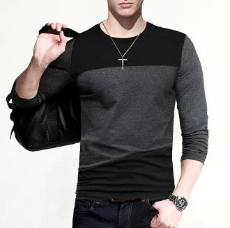 Mens Long Sleeve Shirt Color Block