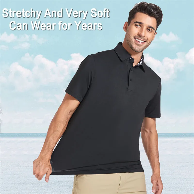 New Performance Fit Short Sleeve Golf Shirt Men Navy