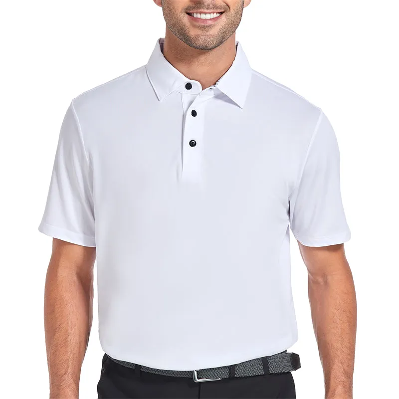 New Performance Fit Short Sleeve Golf Shirt Men Navy
