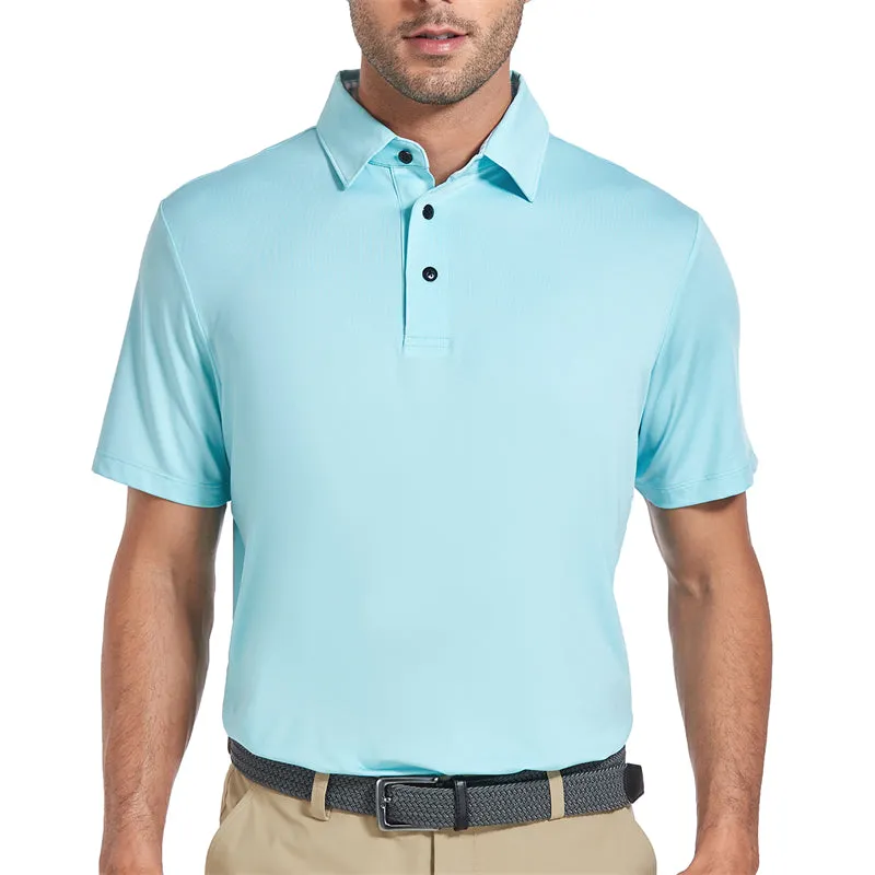 New Performance Fit Short Sleeve Golf Shirt Men Navy