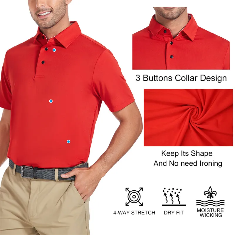 New Performance Fit Short Sleeve Golf Shirt Men Navy