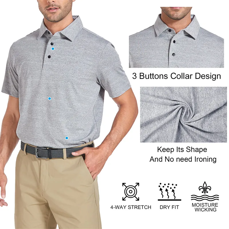 New Performance Fit Short Sleeve Golf Shirt Men Navy
