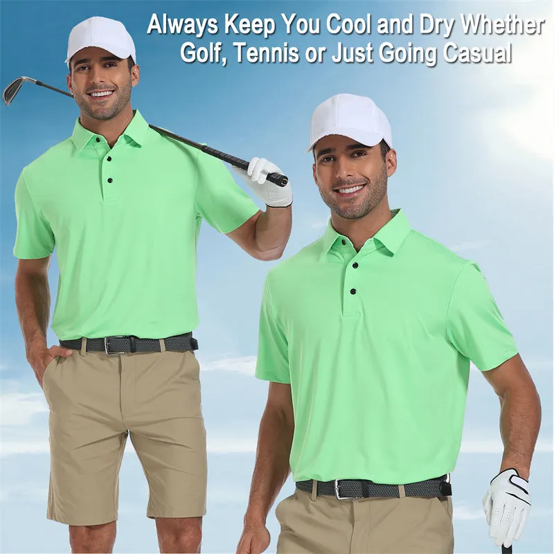 New Performance Fit Short Sleeve Golf Shirt Men Navy