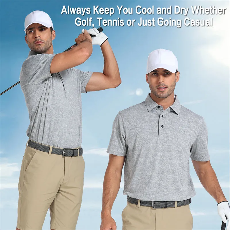 New Performance Fit Short Sleeve Golf Shirt Men Navy