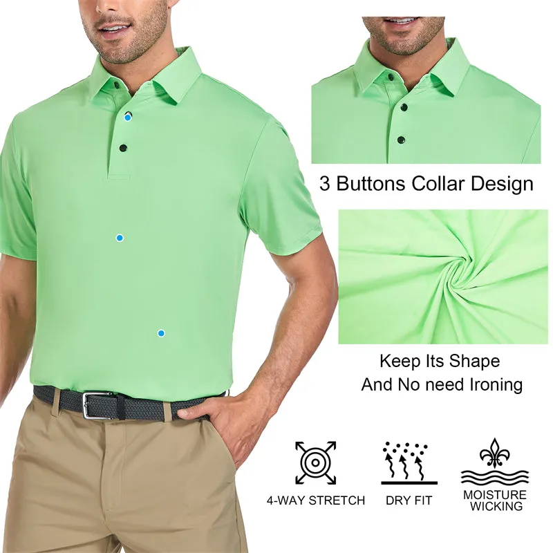 New Performance Fit Short Sleeve Golf Shirt Men Navy