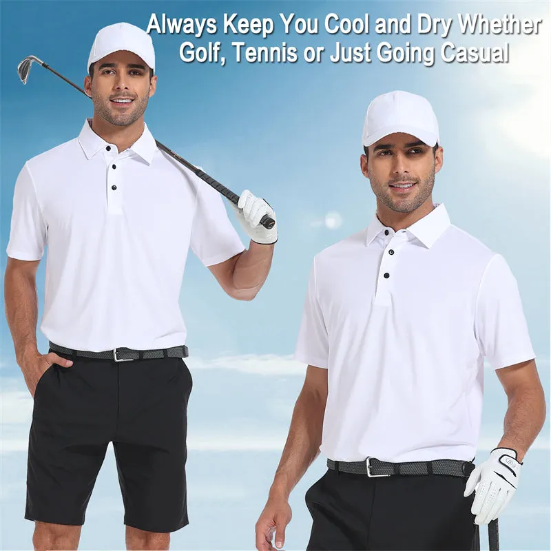 New Performance Fit Short Sleeve Golf Shirt Men Navy