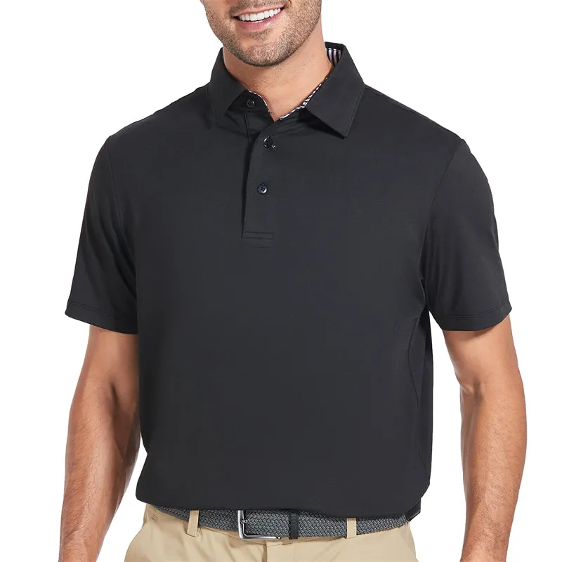 New Performance Fit Short Sleeve Golf Shirt Men Navy
