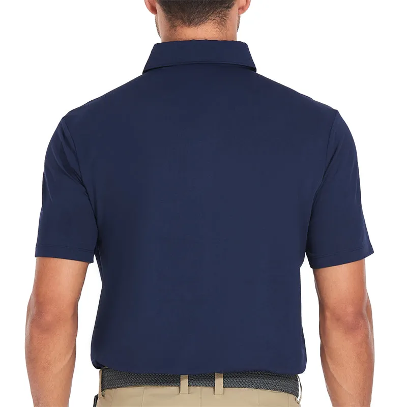 New Performance Fit Short Sleeve Golf Shirt Men Navy